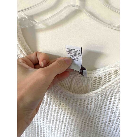 Soft Surroundings Linen Blend Lightweight Sweater White Purple Size XL - Picture 5 of 7